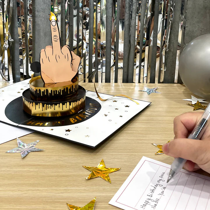 F-YOU Bday Surprise Inappropriate 3D Greeting Card