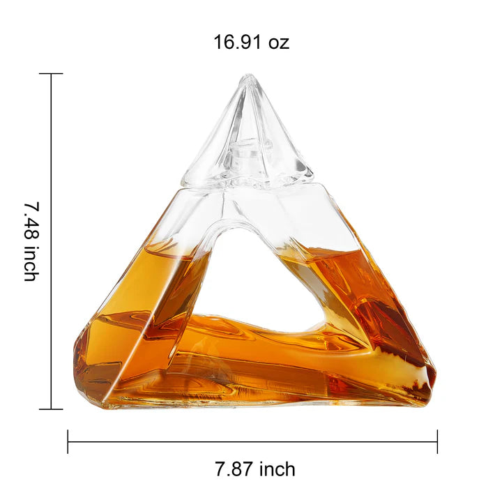 Penrose Pyramid Whiskey Decanter | Glass Liquor Dispenser