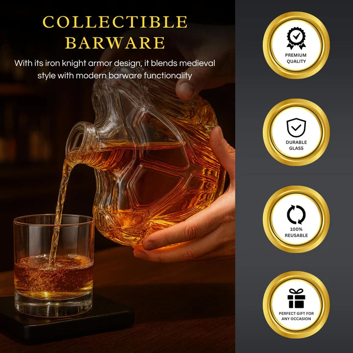Iron Knight Decanter | Whiskey Dispenser | 25.36oz