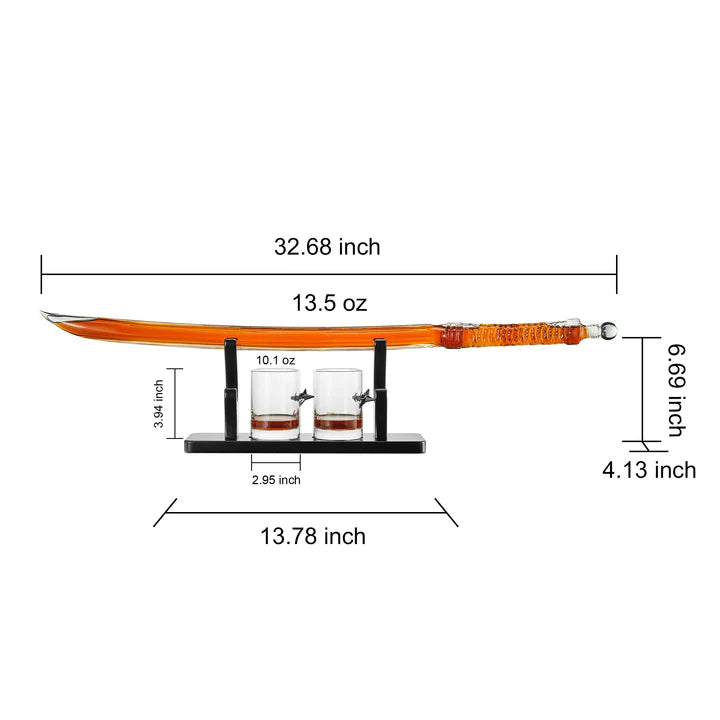 Samurai Sword Large Whiskey & Wine Decanter - 13.5OZ