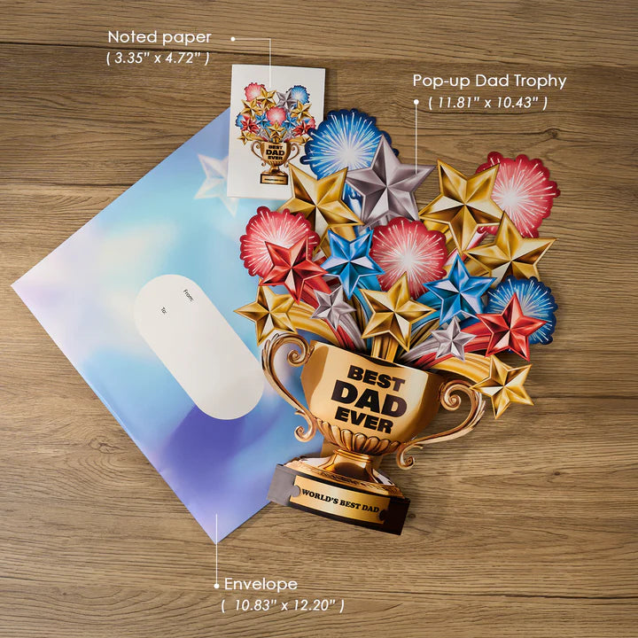 #1 Dad Trophy 3D Pop Up Father's Day Card