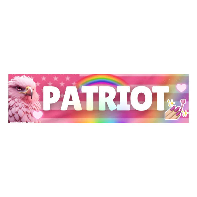 Gay Pride Patriot Funny Car Decal Sticker