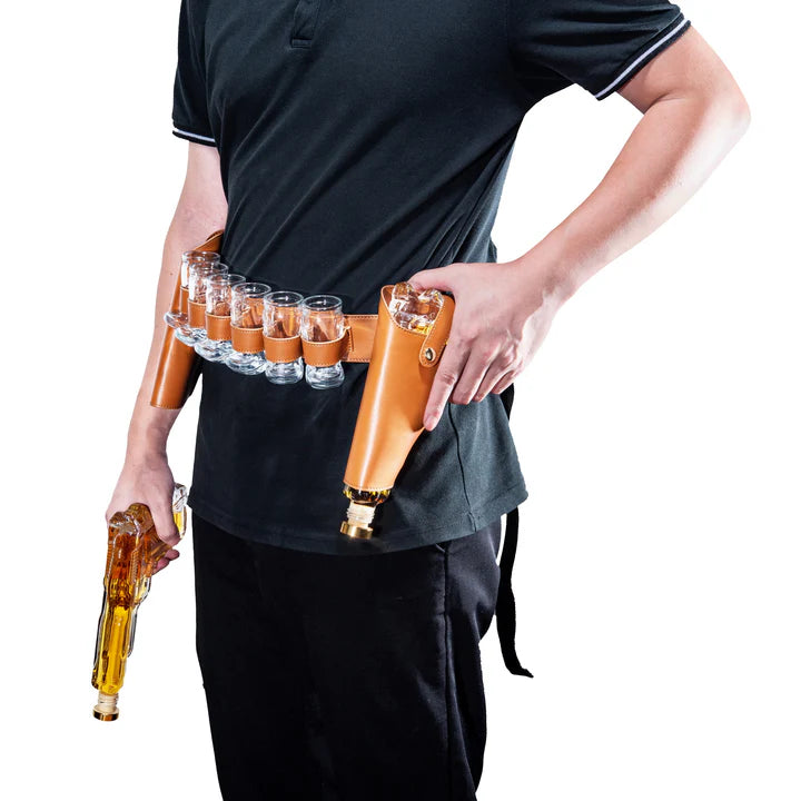 10.1 Oz Whiskey Gun Decanter Set + 2 Bullet Glasses