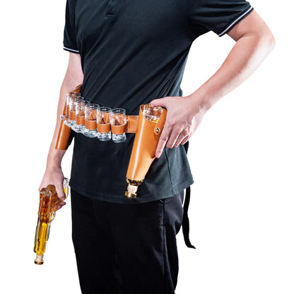 10.1 Oz Whiskey Gun Decanter Set + 2 Bullet Glasses