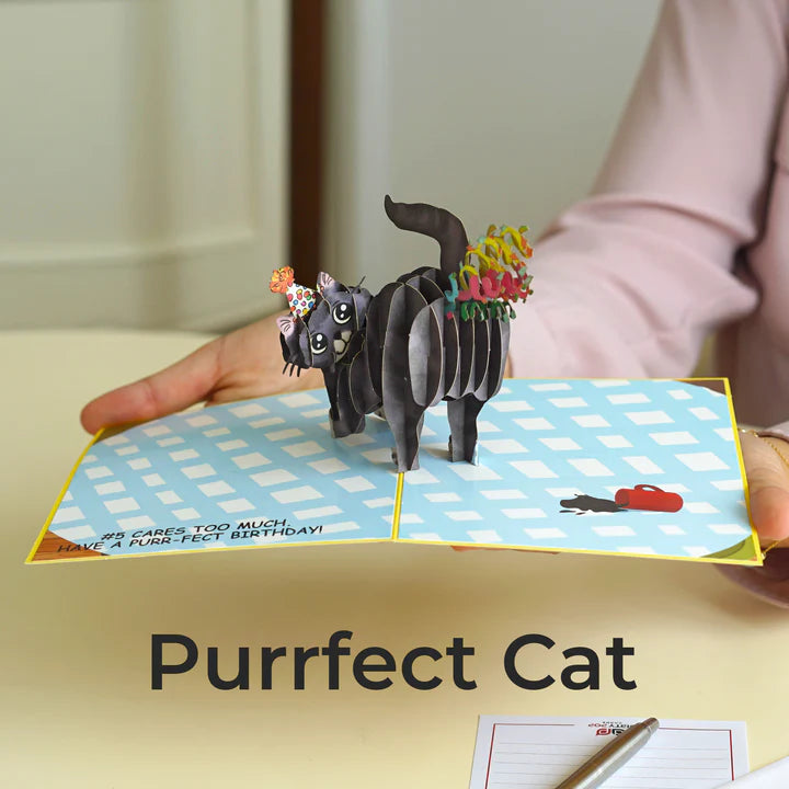 Purrfect Birthday Funny 3D Cat Greeting Card