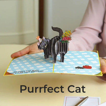 Purrfect Birthday Funny 3D Cat Greeting Card