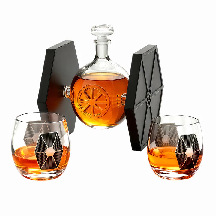 Dark Nova Interceptor Decanter Set | Handmade Glass | 17 Oz