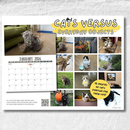 Cats Versus Everyday Objects 2026 Calendar
