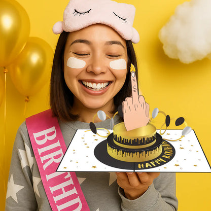 F-YOU Bday Surprise Inappropriate 3D Greeting Card