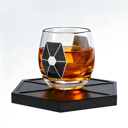 Dark Nova Interceptor Decanter Set | Handmade Glass | 17 Oz