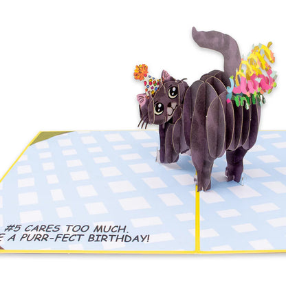 Purrfect Birthday Funny 3D Cat Greeting Card