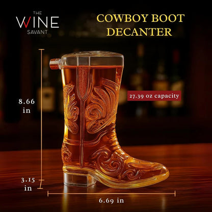Western Cowboy Boot Whiskey Decanter 27oz