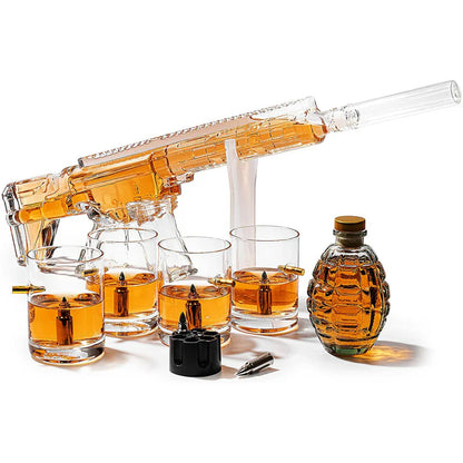 AR15 Whiskey Gun Decanter Flag Set - 1000ml