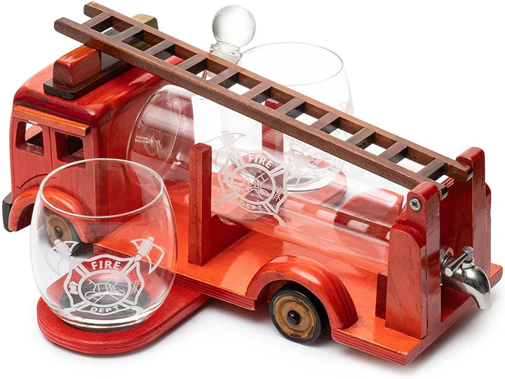 Firetruck Whiskey Decanter with Two 12 Oz