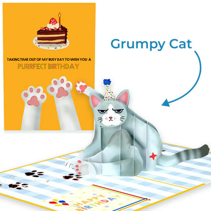 Purrfect Birthday Funny 3D Cat Greeting Card