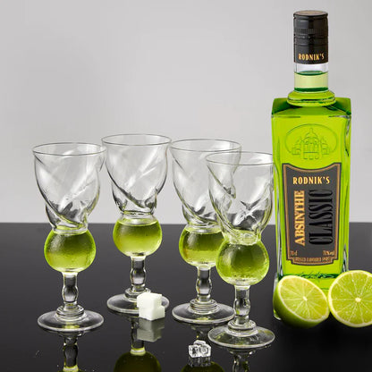 Vintage Crystal Absinthe Glasses | Set of 4 | 6.5 oz