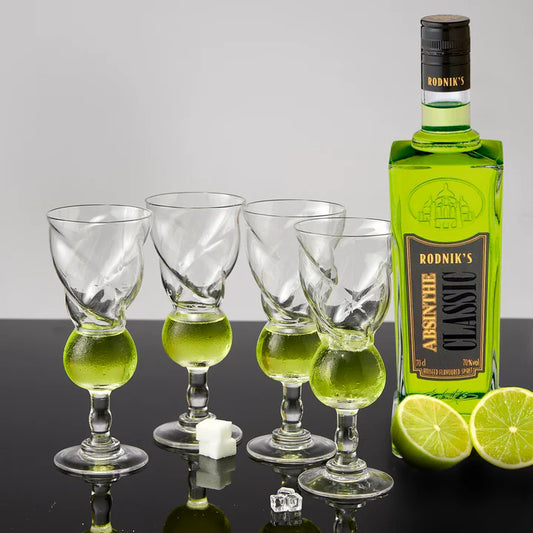 Vintage Crystal Absinthe Glasses | Set of 4 | 6.5 oz