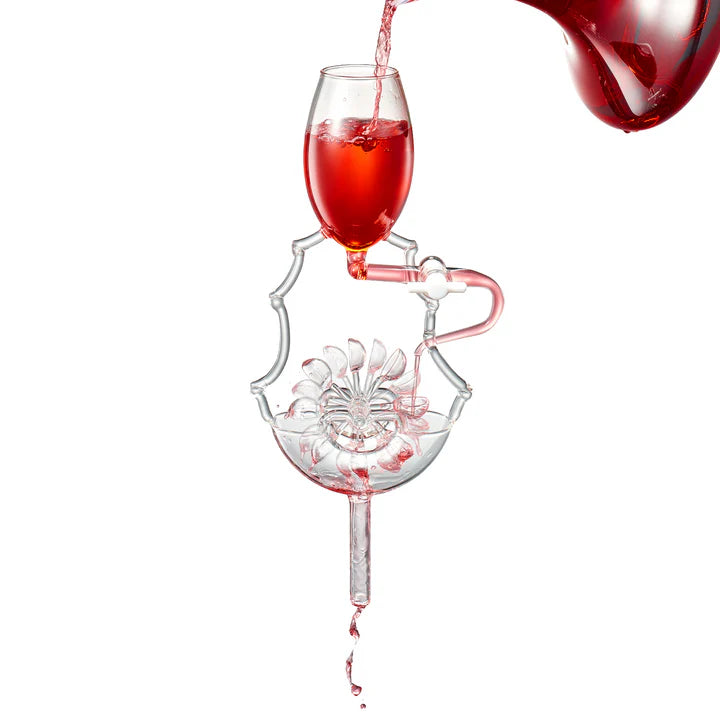Wine Glass Wheel Decanting & Aerator Set - Moving Wheel - Upper, Middle & Lower Aerators