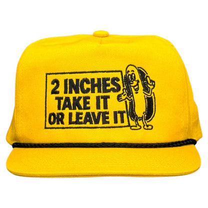 2 Inches Take Or Leave It Hotdog Rope Hat Custom Embroidered
