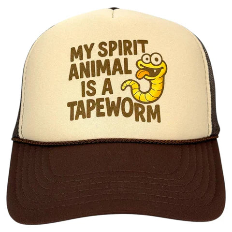 My Spirit Animal is a Tapeworm Print Custom Hat