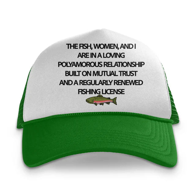 The Fish And I Are In A Loving Custom Printed Hat