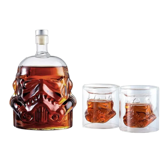 Transparent Creative Whiskey Decanter Set Bottle with 2 Wine Glasses 150ml