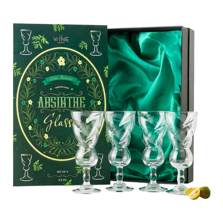 Vintage Crystal Absinthe Glasses | Set of 4 | 6.5 oz