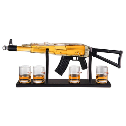 Gun Whiskey Decanter Set - Limited Edition, Silencer Stopper - 710 ml & 4 10.5oz