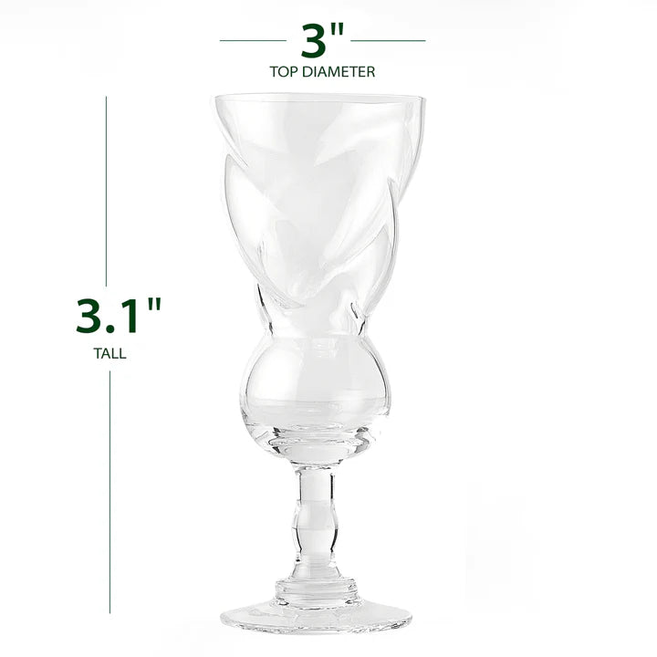Vintage Crystal Absinthe Glasses | Set of 4 | 6.5 oz