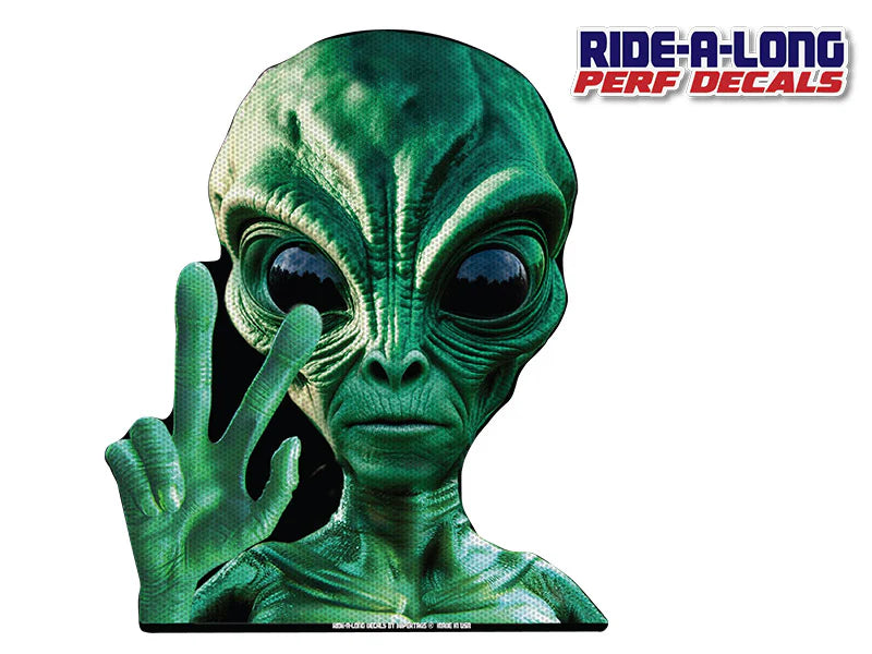Alien Peace Wave *RIDE A LONG* Perforated Decal