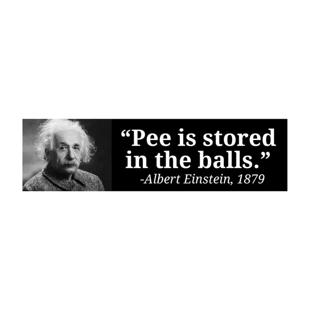 Pee is Stored in the Balls - Albert Einstein, 1879
