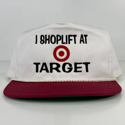 I Shoplift At T-get Funny Meme Vintage Custom Embroidered Rope Snapback Hat Cap