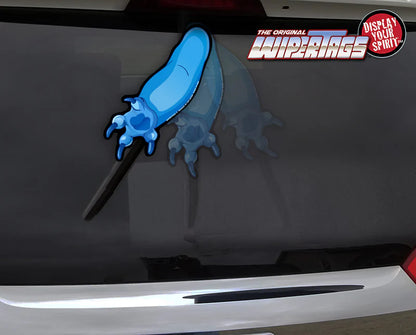 Blue Alien Arm Waving WiperTags