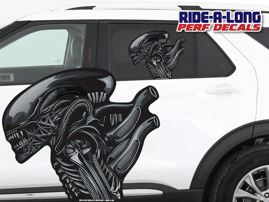 Alien Xenomorph *RIDE A LONG* Perforated Decal